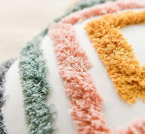 Miniatura 5 de Funda de almohada decorativa con patrón geométrico de estilo BOHO de diamantes copetudos, solo para funda de sofá