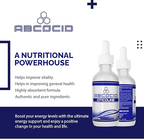 Miniatura 5 de Citicoline - Gotas líquidas de 490 mg, líquido de 4 onzas, 240 porciones, fabricadas en Estados Unidos, absorción rápida, ingredientes potentes de