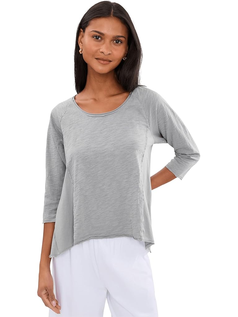 Gray Mod-o-doc 3/4 Sleeve Scoop Neck Tee