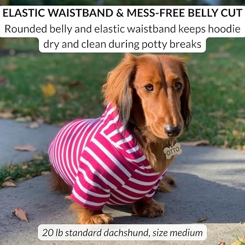 Miniatura 4 de DJANGO Sudadera con capucha para perro y suéter súper suave y elástico con cintura elástica y portal de correa (S, Boysenberry)