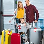 Luggage Tags, 8 Pack Silicone Suitcase Baggage Tags with Name ID Card and Stainless Steel Loops, Bright Color Suitcase Travel Name Tag for Suitcases Travel Bag, Red