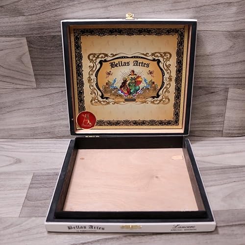 Miniatura 5 de Bellas Artes  Caja de cigarros de madera blanca Lancero Edición Especial Vacía - 8.5" x 8" x 1.25"