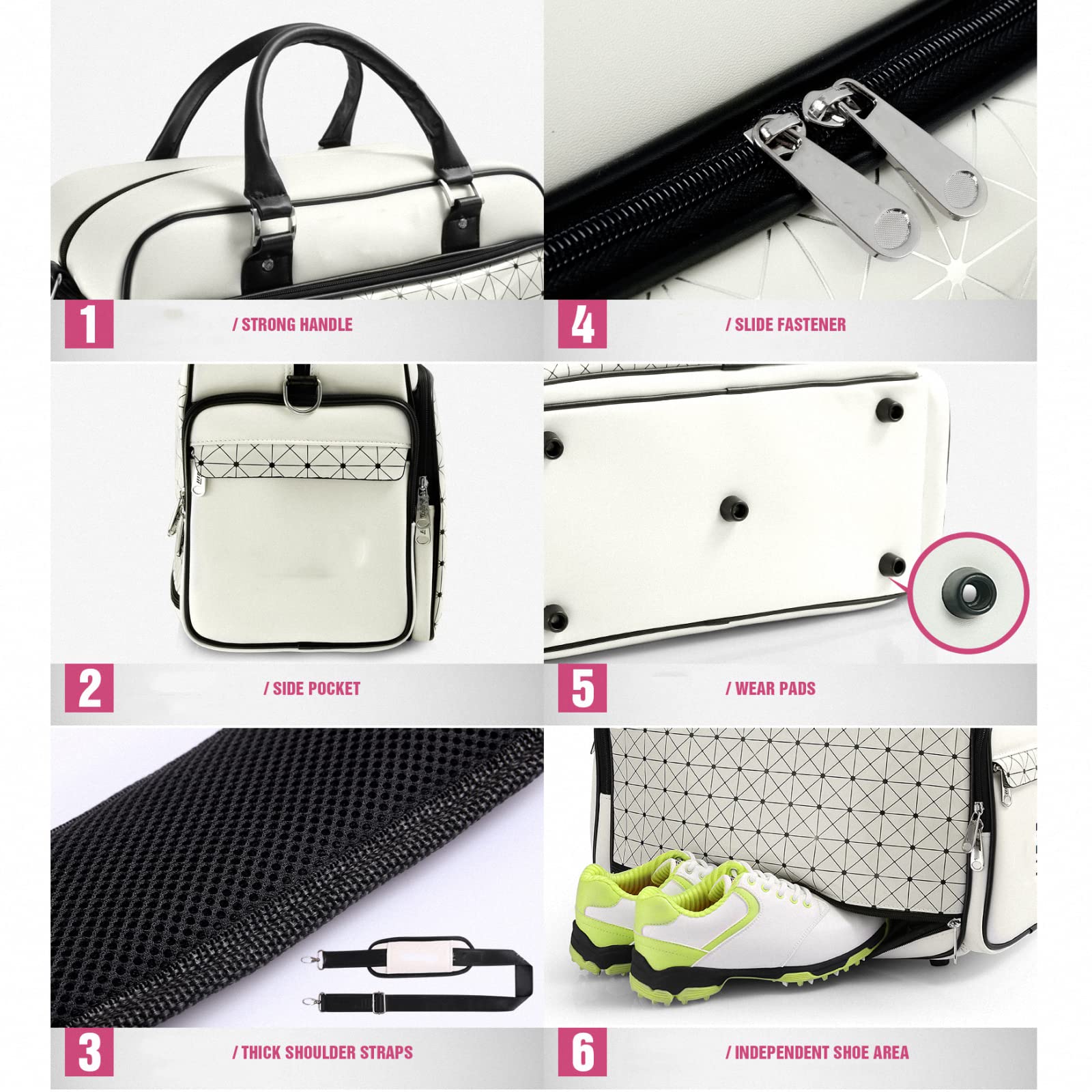 Golf kleidungstasche für männer und Frauen, wasserdichte PU unabhängige schuhtasche mit großer kapazität