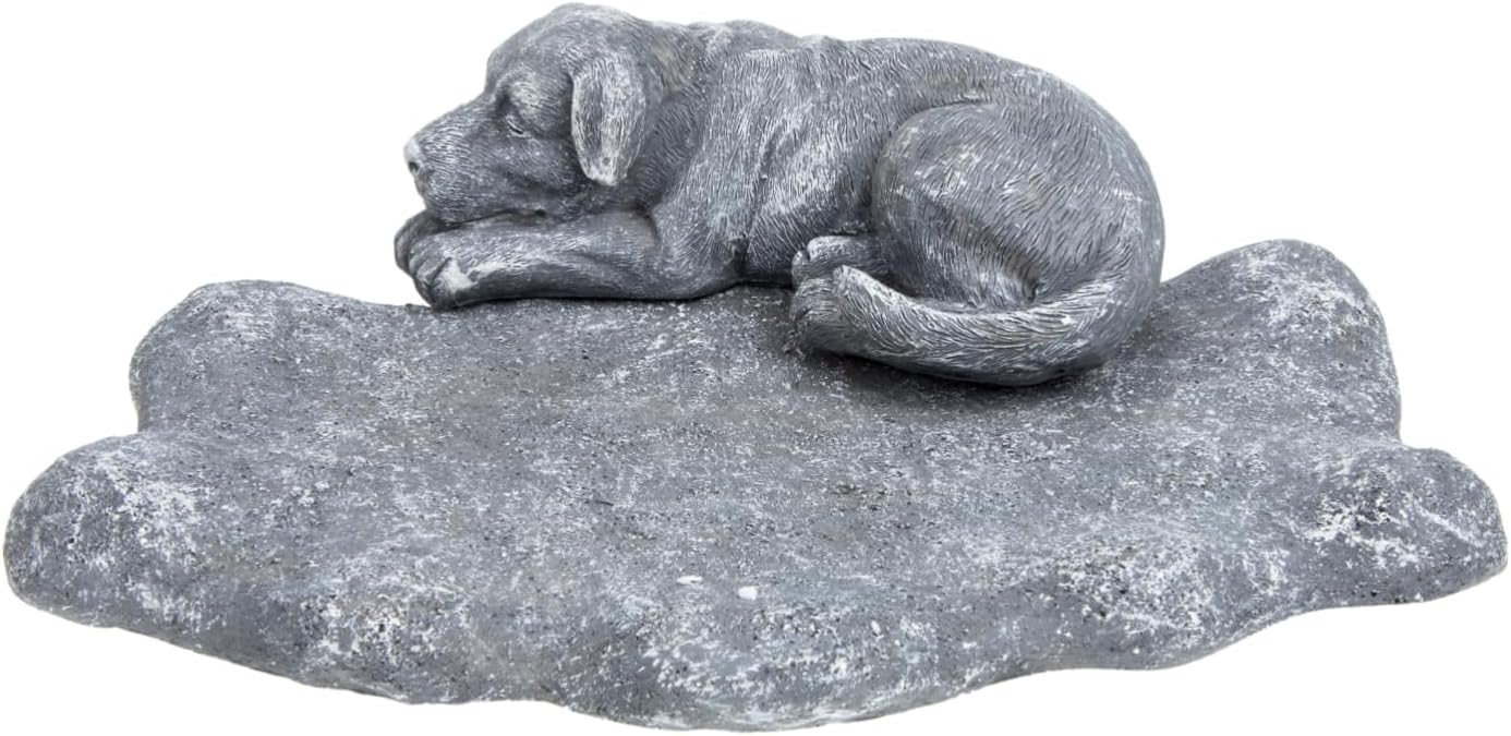 Hemoton Pet Memorial Stone Dog Statue Resin Garden Figurine Creative Headstone for Dogs Outdoor Decor for Pet Loss Remembrance Weather-Resistant Design