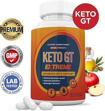 (2 Pack) Keto GT Extreme Keto Pills 1675MG New & Improved Formula Contains Apple Cider Vinegar Extra Virgin Olive Oil Powder Green Tea Leaf 120 Capsules