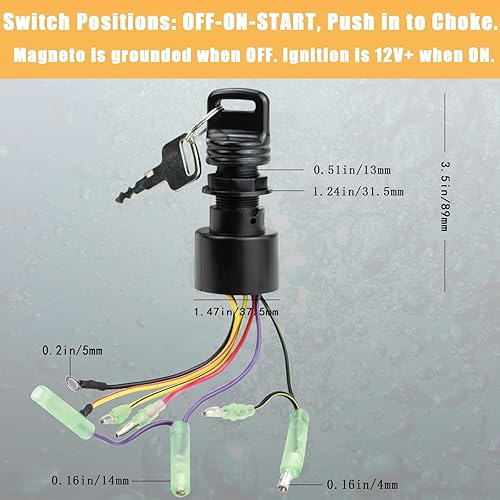 Miniatura 3 de Interruptor de encendido para barco con llaves 87-17009A5 87-17009A2 para motores fuera de borda Mer-cury Caja de control con 3 posiciones y 6