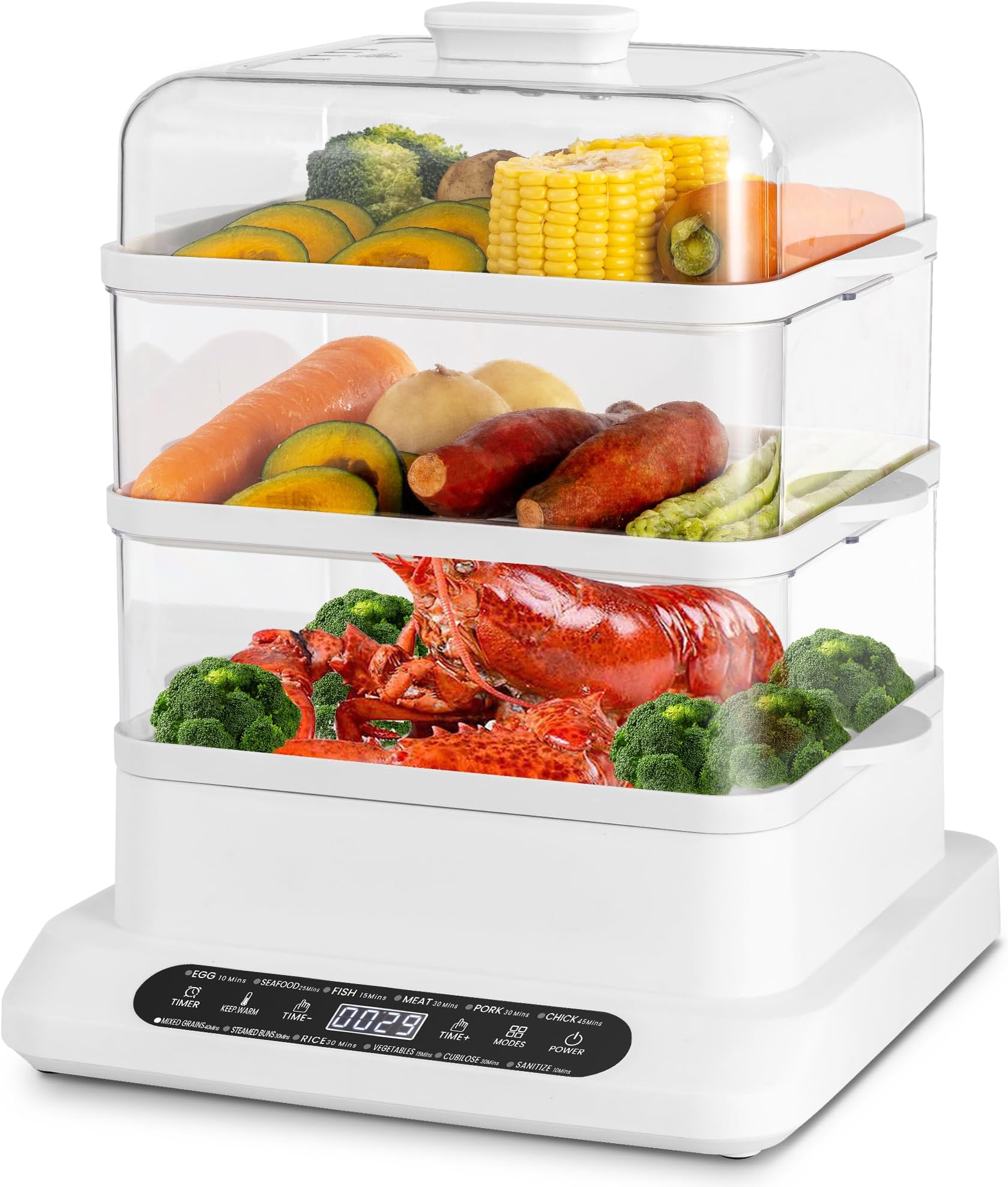 Rival CKRVSTLM21 Food Steamer, White Vegetable Steamer