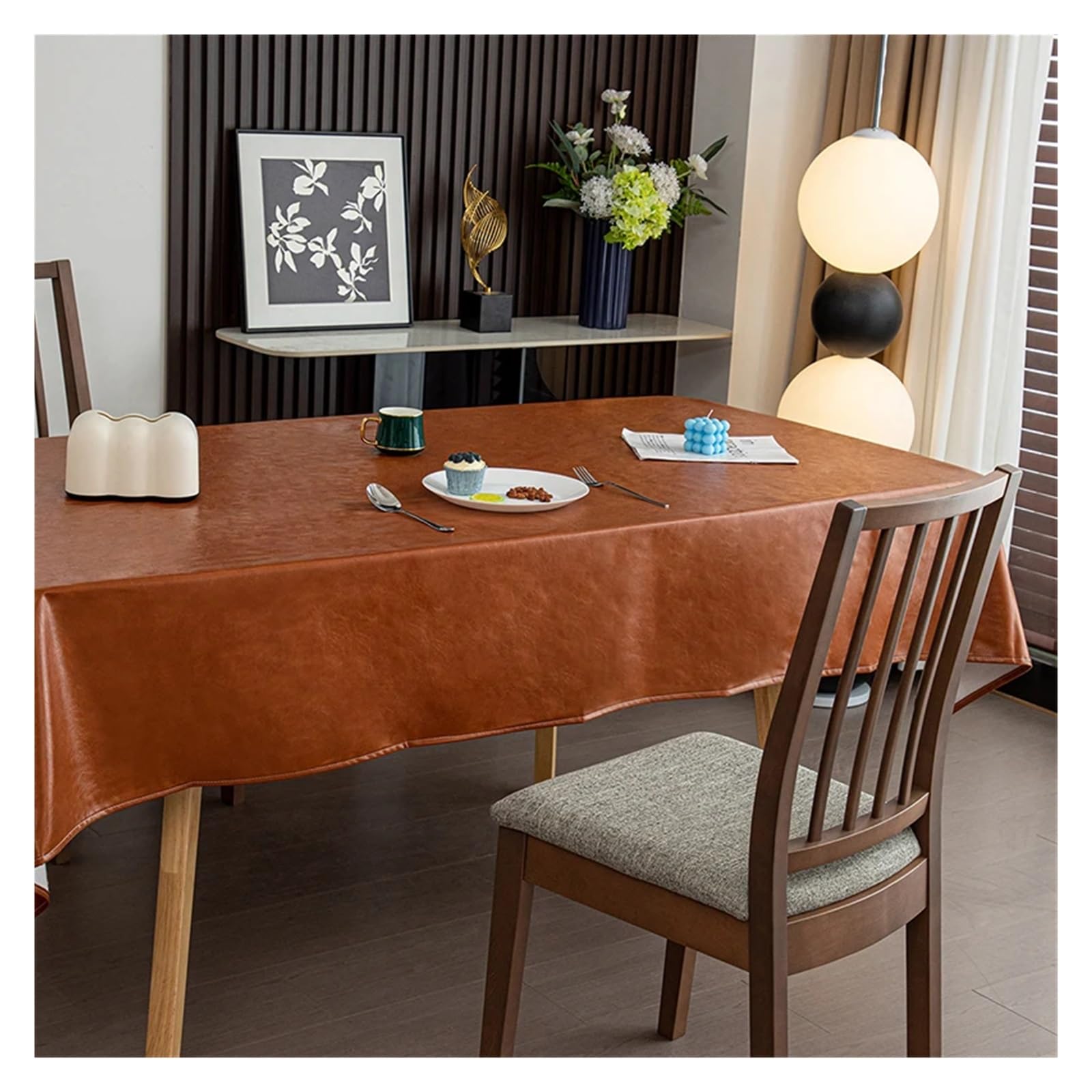 Sottomano in pelle, tovaglia cerata a olio, copritavolo rettangolare morbido e lavabile for banchetti e hotel(White,140x220cm)