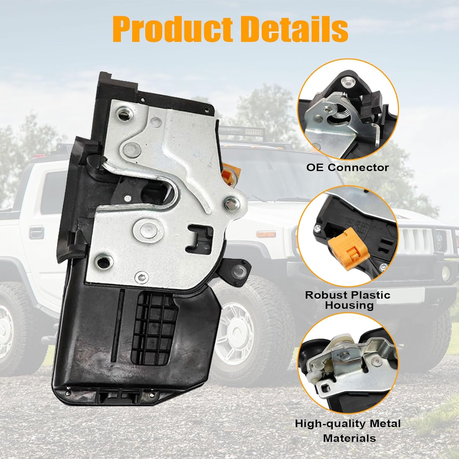 FZJDSD Door Lock Actuator Compatible with Hummer H2 2003-2007 Replace 15134807 15182168 15816393 15816390 15816391 15134816 15254040