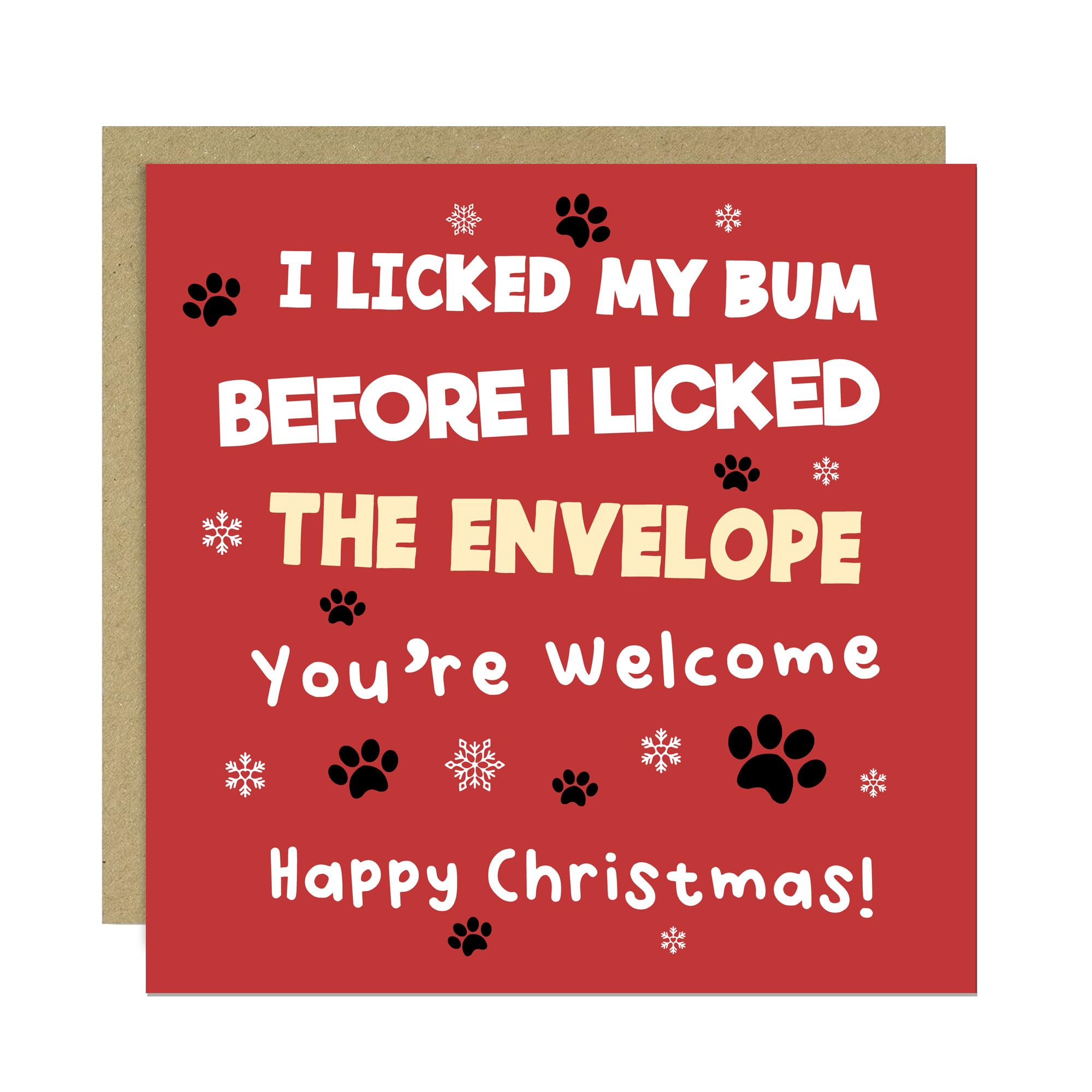 RED OCEAN Funny Christmas Card From The Dog Amusing Birthday Card For Dog Owner - Fur Baby Gift For Dog Mum, Dad, Wife, Husband, Girlfriend, Boyfriend - Hilarious Cards For Dog Parents