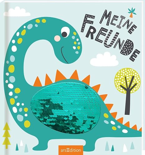 Meine Freunde – Dinos (mit Wendepailletten): Freundebuch ab 4 Jahren für Kindergarten und Kita, für kleine Dinosaurier-Fans