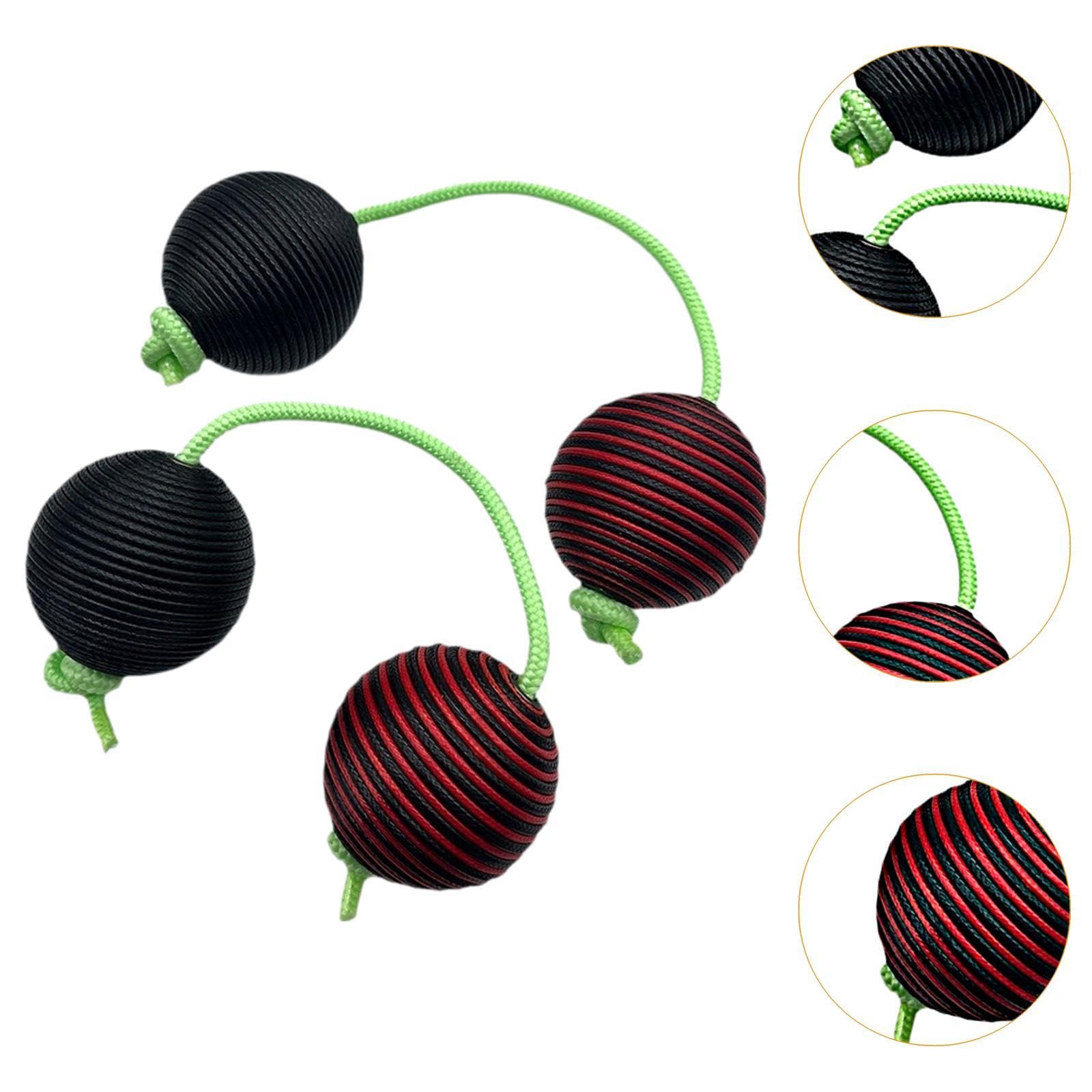 2 Pièces Boule de Sable Rythmique Instruments Percussion Maracas Double Gourde Rattle Drum Jouet Éducation Précoce Matériau Corde Fonction Son, noir rouge
