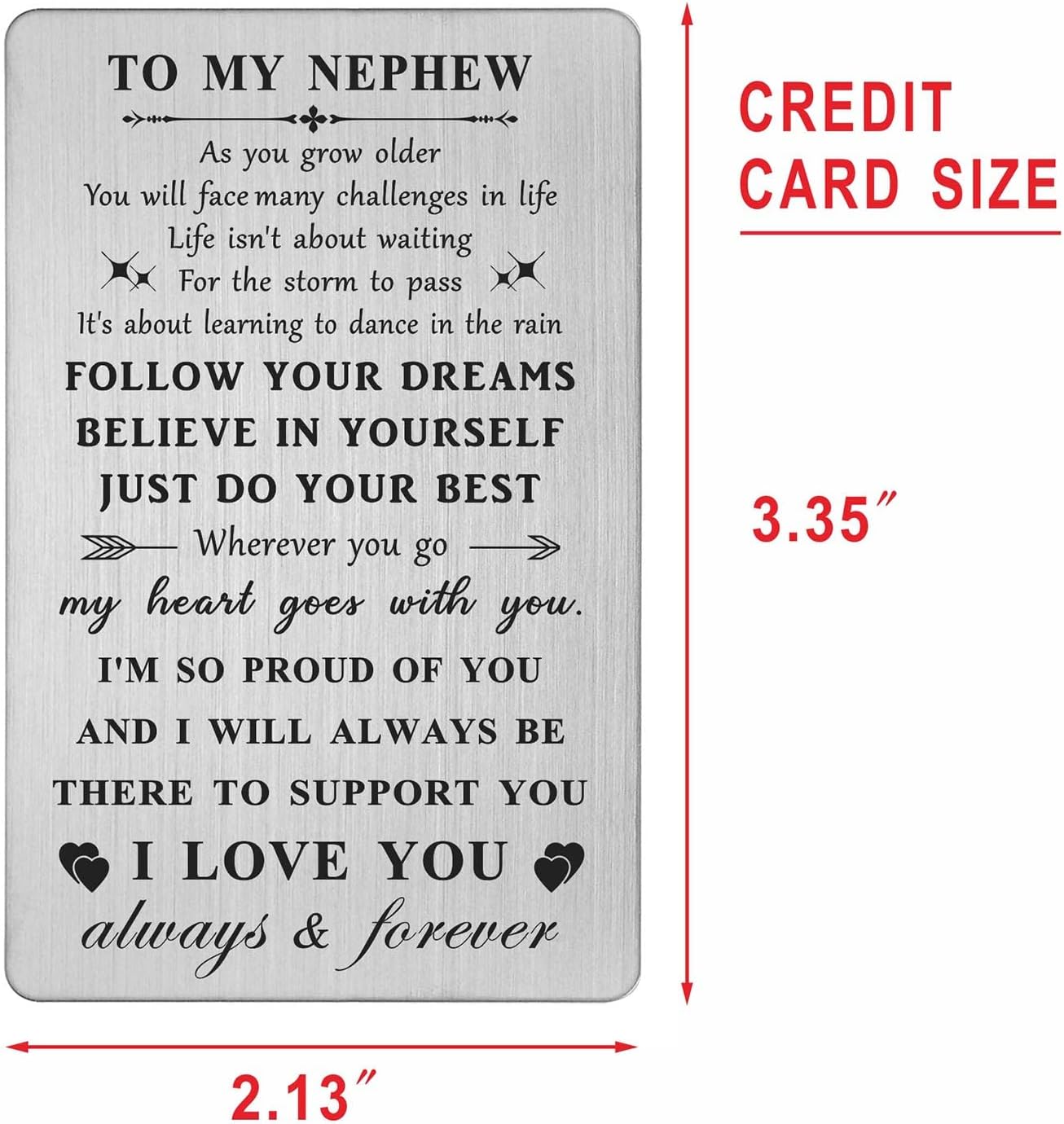HYHYDHP Nephew Wallet Card - Fathers Day Cards for Nephew - Nephew Graduation Birthday Ideas - Image 2