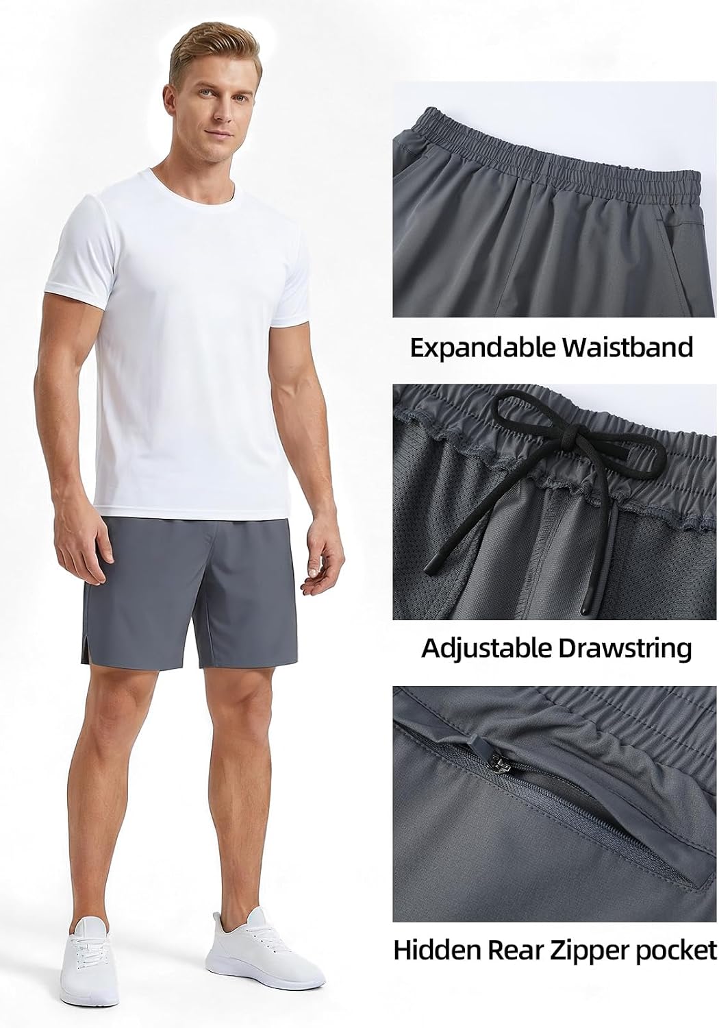 Lightweight Breathable Quick Dry Athletic Shorts, No Sticky Fabric