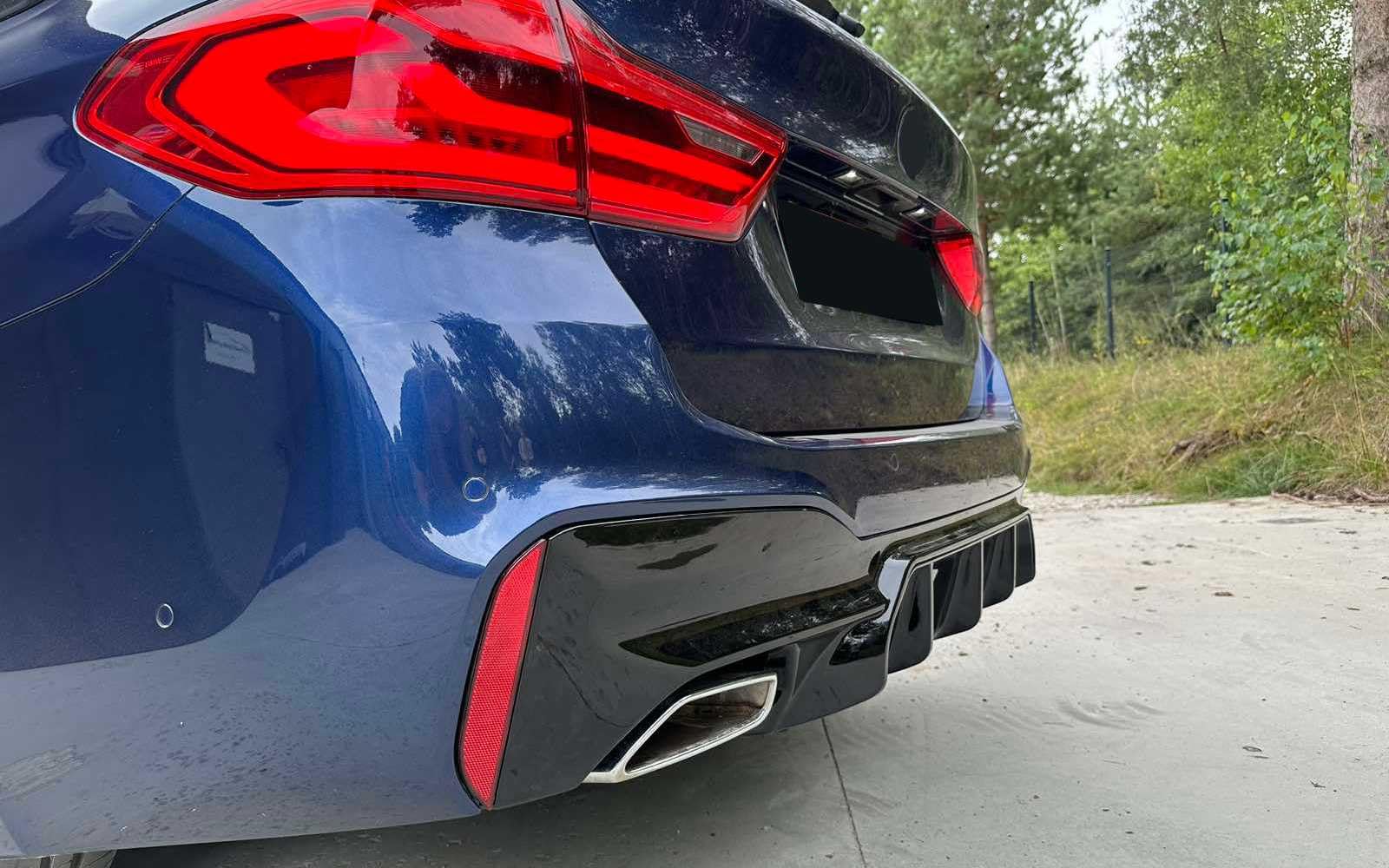 MpTuned G30 G31 Diffusor M5 Stil Glänzend Schwarz für 5er Heckstoßstange 2017- Tuning M-Sport ABS-Kunststoff