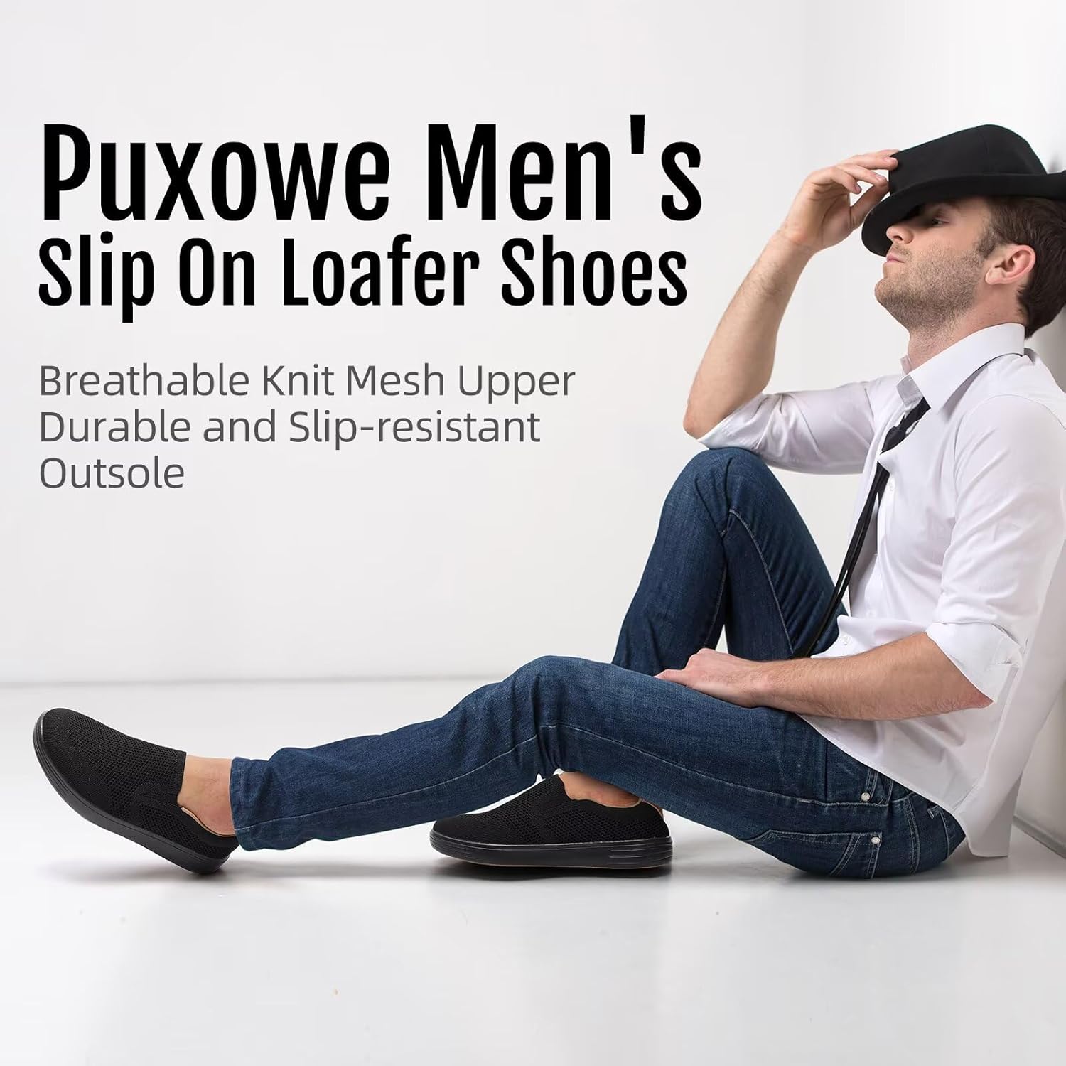 Puxowe Men's Loafers Slip On Casual Shoes – Mesh Walking Shoes for Men, Dress Loafers for Business & Leisure - Image 4