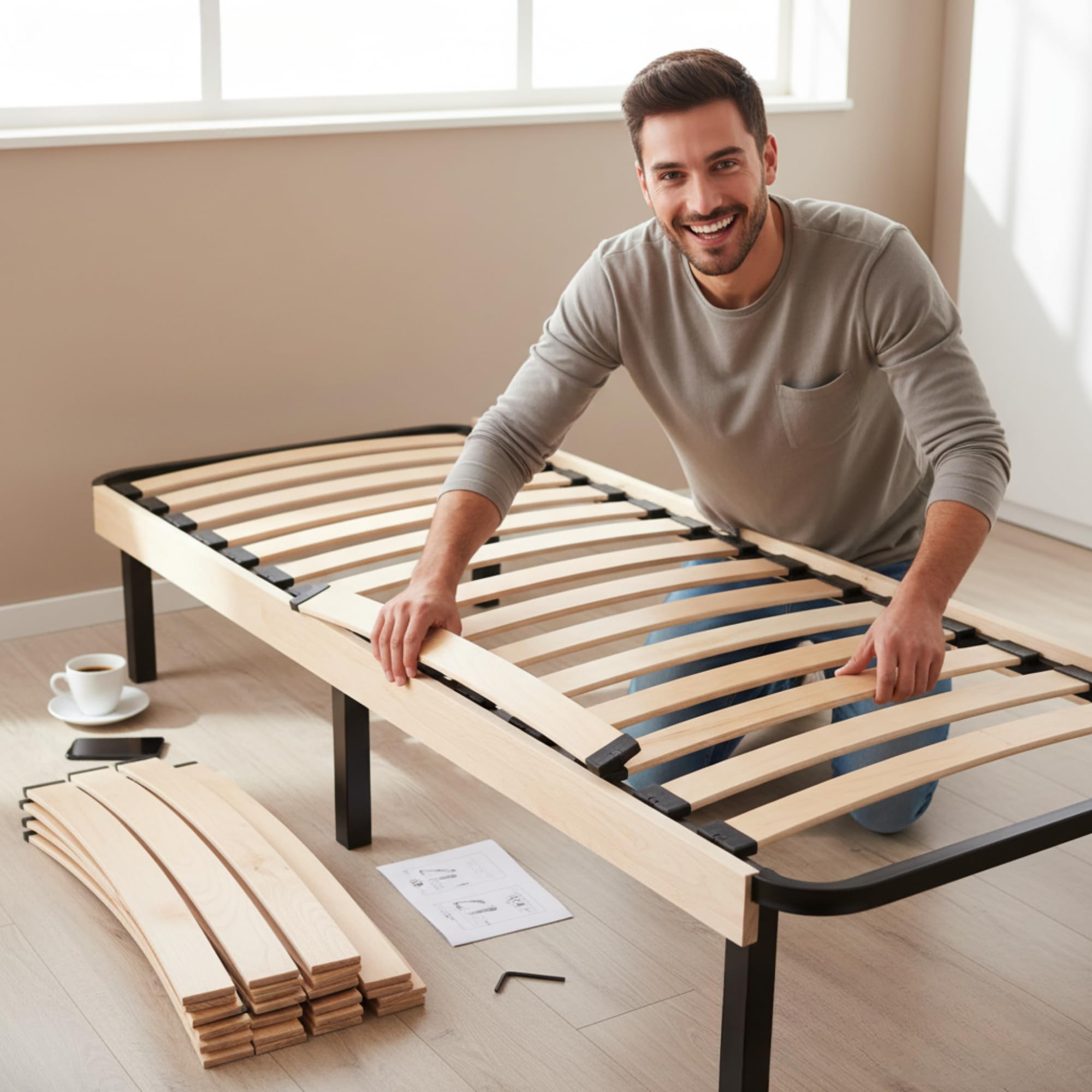 EQUIK PRODUCTS 10 Lattes pour Sommier et Lit 140x190 | Bois 7 Plis | 680x48x8 mm | Remplacement pour Clic Clac, BZ, Lattes Bois, Sommier à Lattes 68cm / 70cm