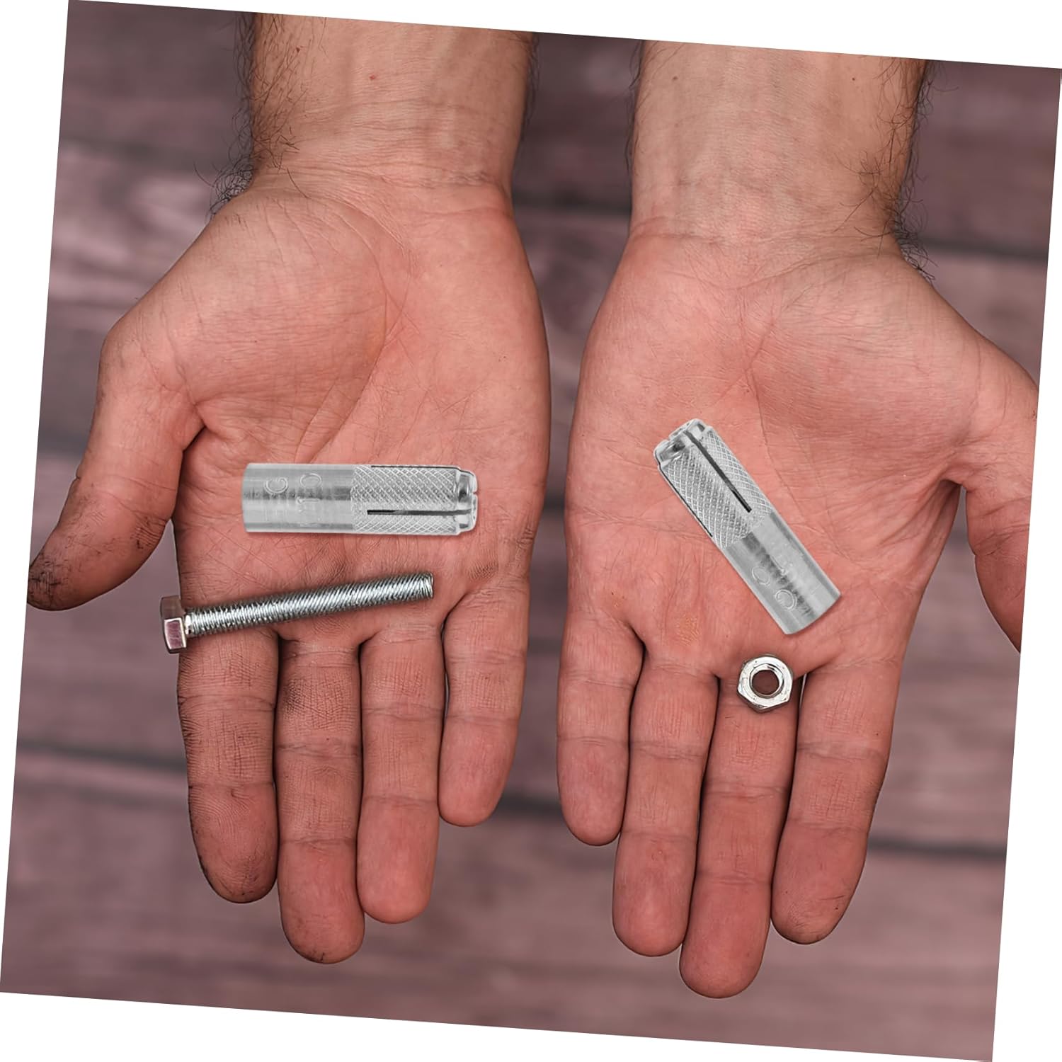 50pcs Knurled Drop-in Anchors Galvanized Expansion Bolts for Solid Concrete Easy Installation for Construction and Medical Applications