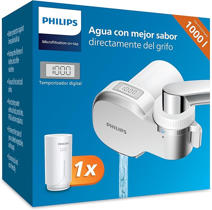 Philips Water filtro de agua OnTap AWP3705P1/10 – microfiltración con pantalla digital, capacidad de filtración de 1.000 L