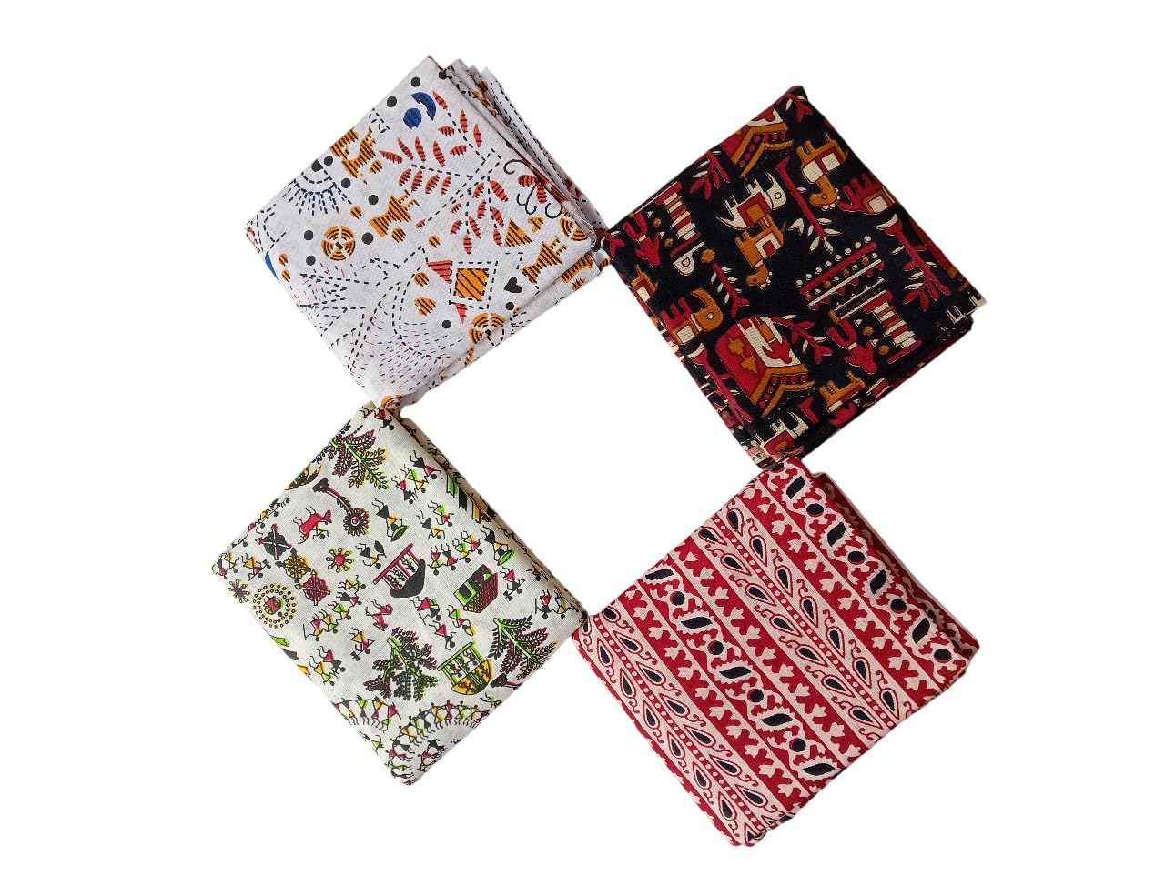 Set of 4 Traditional Printed Cotton Blouse Pieces – 1 Meter Each – Vibrant Ethnic Fabrics for Dressmaking & Crafting-picture-28
