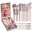 BS-MALL Makeup Brushes Foundation Powder Concealers Eye Shadows Makeup Set with LED light Mirror 14 Pcs Mini Makeup Brushes (APINK)