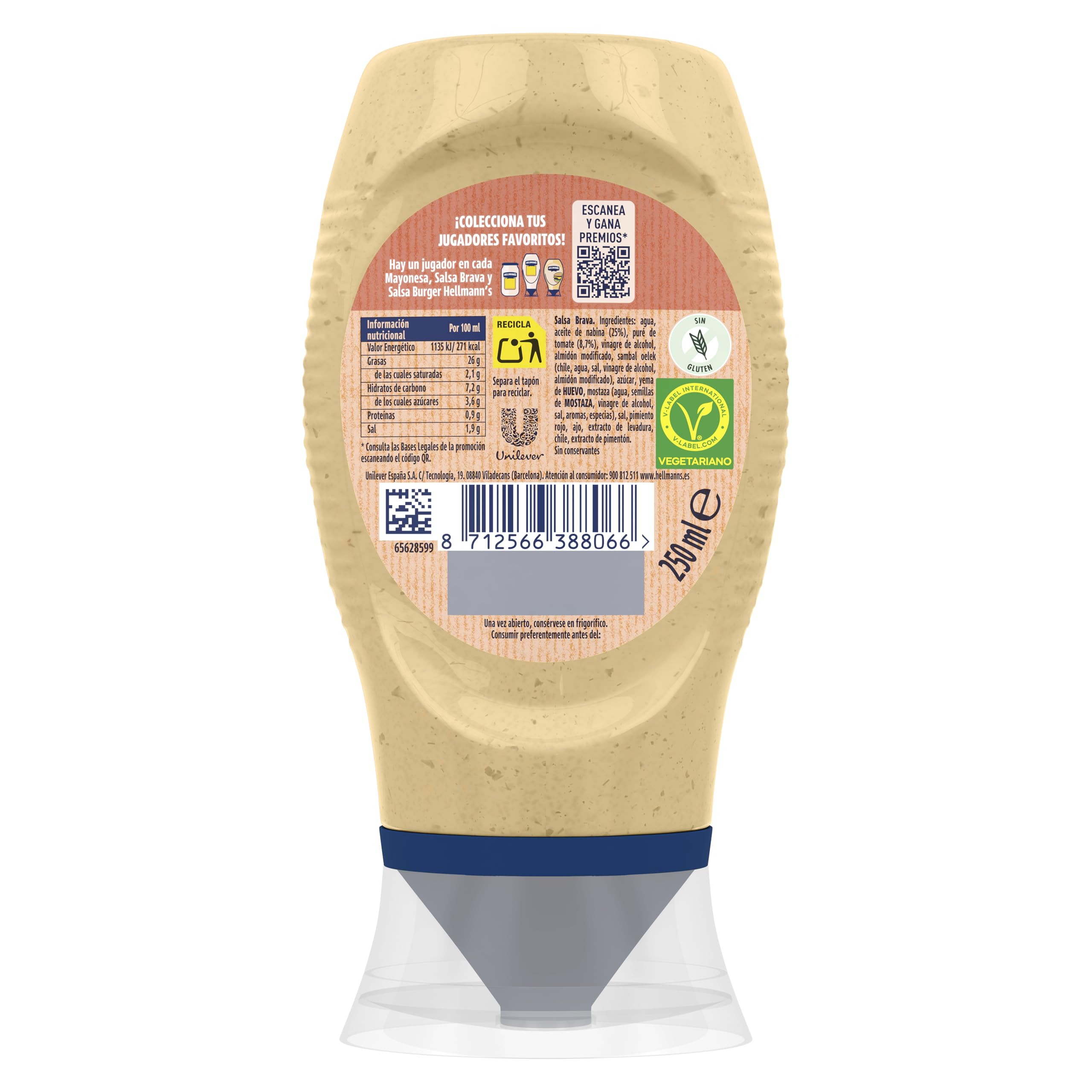 Hellmann's Salsa Brava Bocabajo, 250ml, Pack de 8
