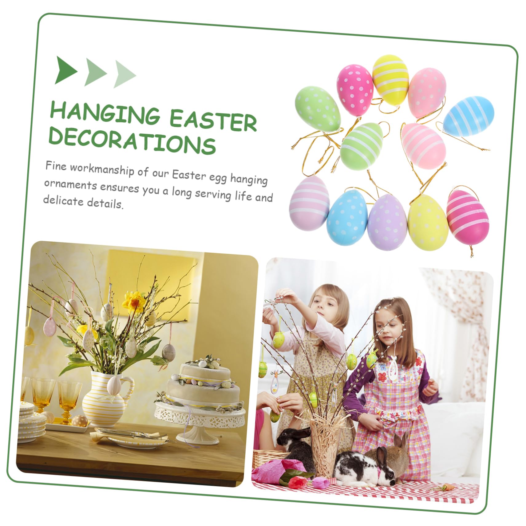 Cabilock 4 Sätze Ostereier Plastikenten Easter 0stergeschenke Frühlingsdekoration Egg Maging Exquisite Osterdekorationen Zum Aufhängen Ostern Hängende Dekore Ei-Ornamente Stück * 4