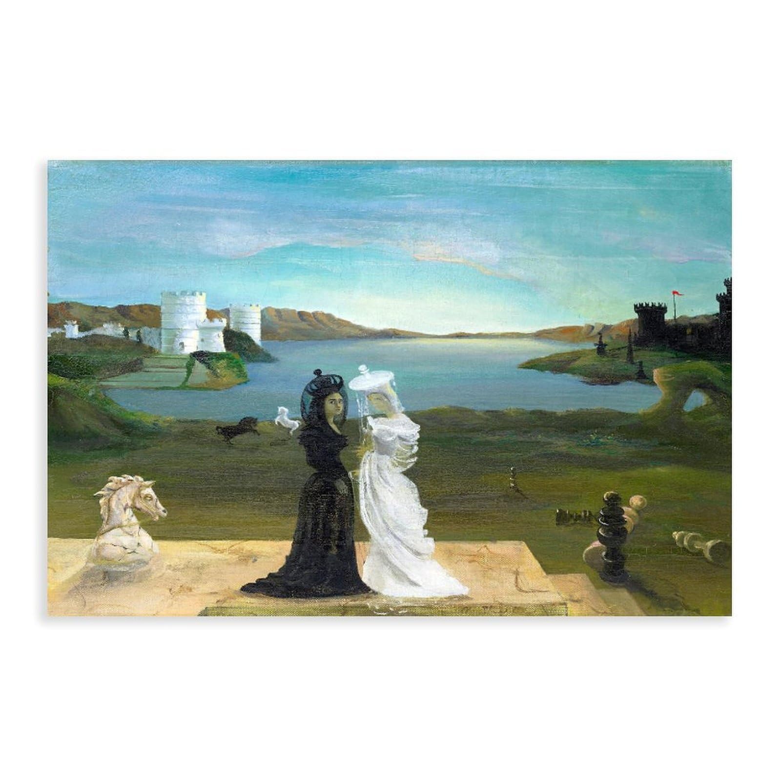 F I N U C B Królowe szachów nadruk Muriel Streeter plakaty płótno dekoracyjne obrazy ścienne do biura salonu bez ramy 50 cm dł. x 76 cm szer