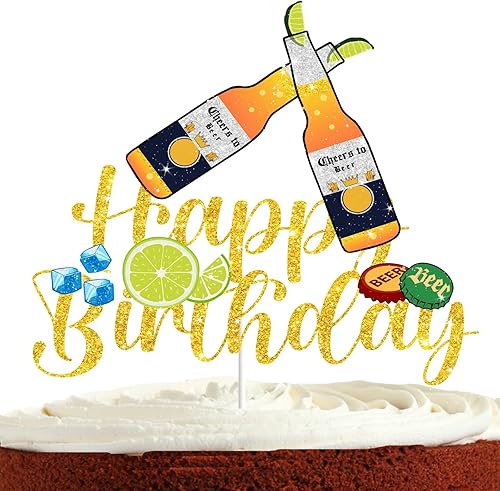 Decoración de pastel de cerveza para hombres y mujeres, cumpleaños, Oktoberfest, suministros de fiesta temática de felicidad, vino, feliz 20, 30,