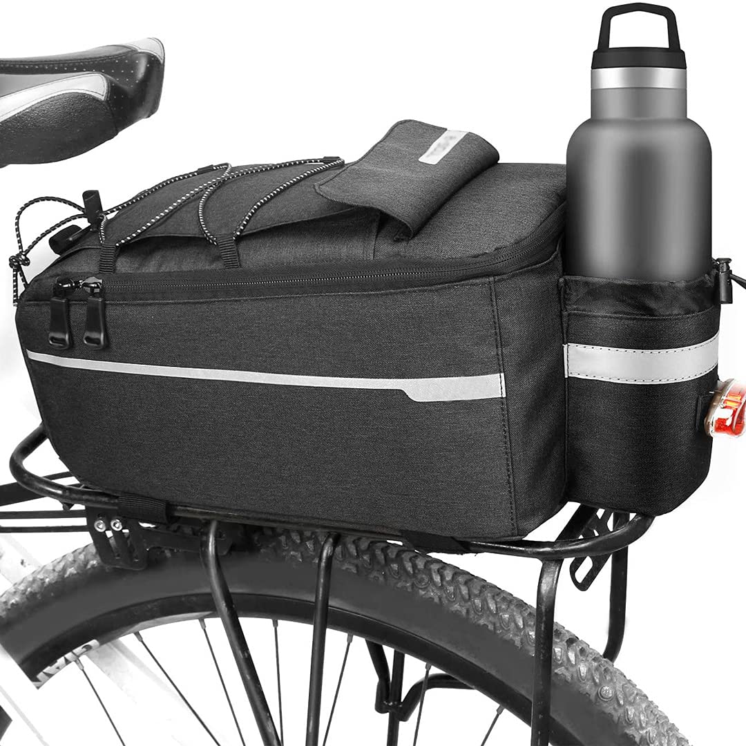 Bolsa para cuadro bicicleta, alforja para bicicleta de 10L Bolsa trasera impermeable para bicicleta Bolsa para transporte de equipaje para bicicleta Bolsa de almacenamiento con correa para el hombro