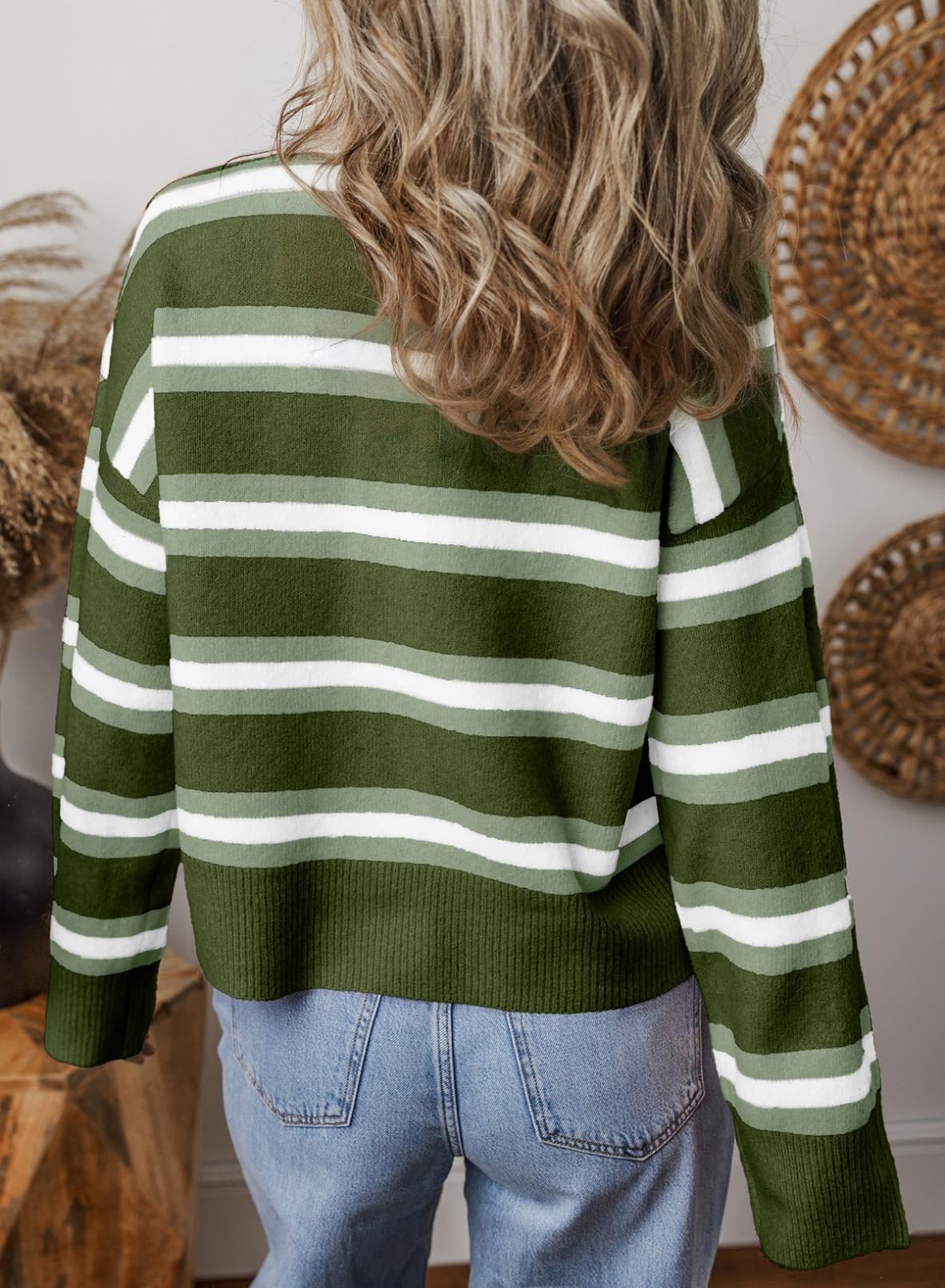 Cardigan da Donna in Maglia Grossa a Righe ritagliate, Maglioni, Magliette alla Moda, Maniche Lunghe, Leggere, Aperte, con Bottoni sul Davanti