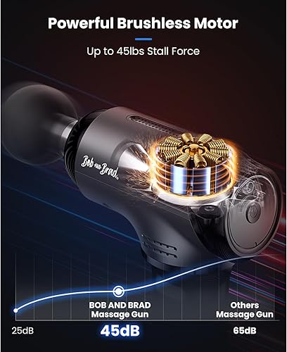Miniatura 5 de BOB AND BRAD Pistola de masaje T2 Pro con calor y frío, pistola masajeadora de percusión de tejido profundo, masajeador muscular, masajeador