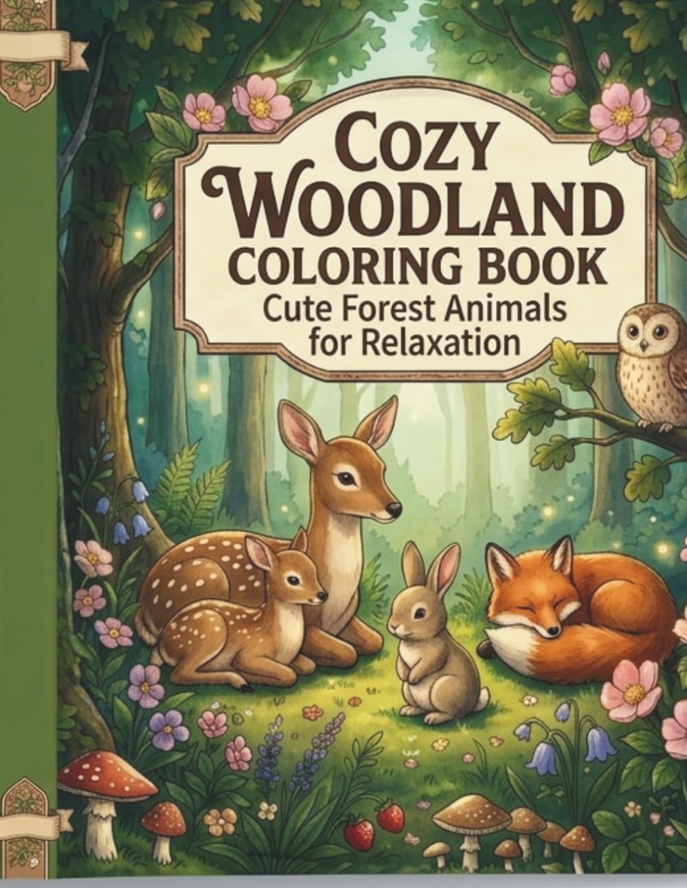 Cozy Woodland Coloring Book: Cute Forest Animals for Relaxation