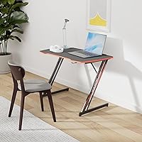 Vista 9 de PayLessHere Mesa de juego de 39 pulgadas Azul Escritorio para computadora en forma de Z con marco de acero, gancho para auriculares, pies