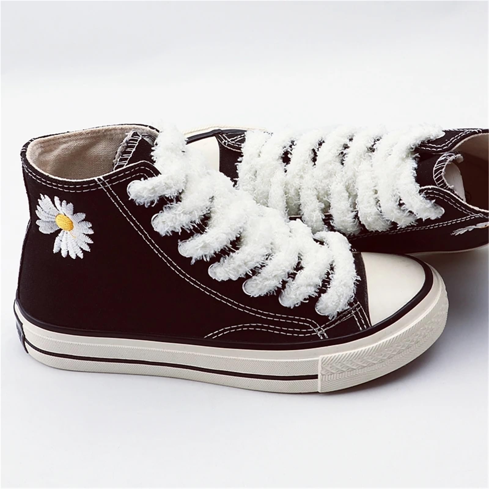Cordones mullidos de Felpa Redondos de 1CM de Ancho for Zapatillas de Deporte, Zapatos Planos Informales for Zapatos Informales