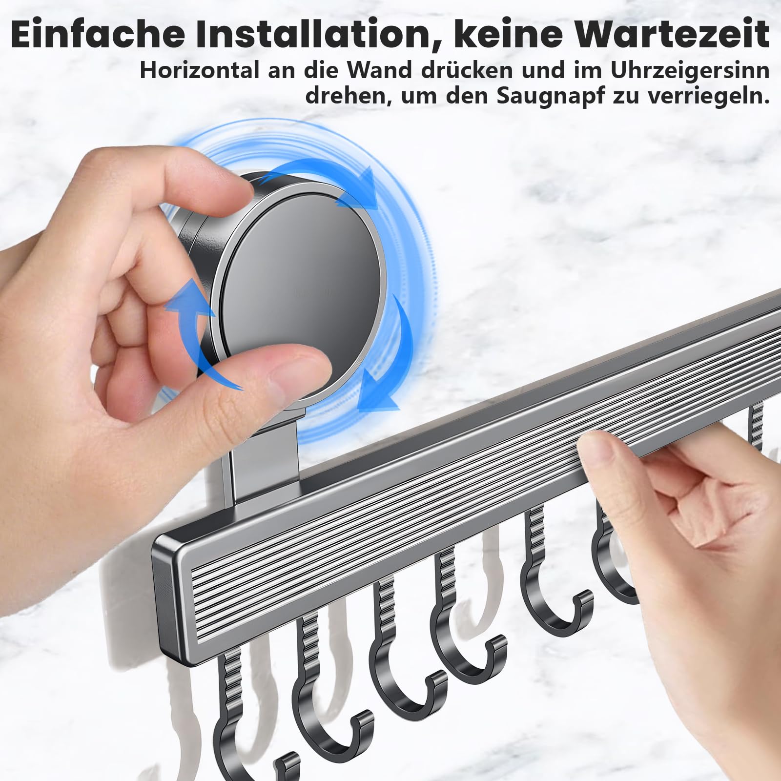 EUIOOVM Hakenleiste Küche Ohne Bohren Mit 8 Haken  Produktbild-Vorschau 10