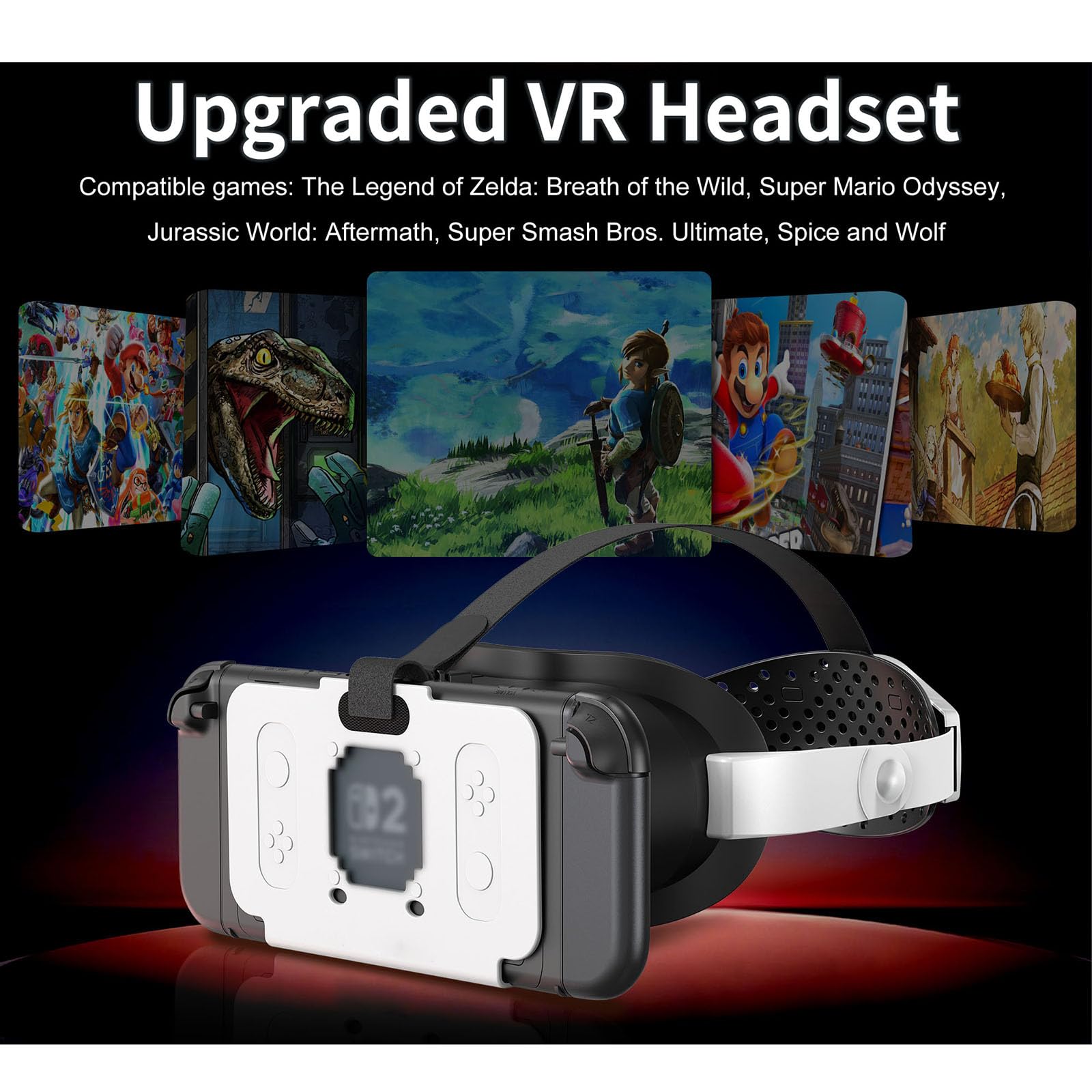 Cuffie VR per Nintendo Switch 2 (2025) Occhiali VR per Realtà Virtuale Aggiornati Occhiali 3D con Lenti HD Regolabili per Distanza Pupillare e Oggetto e Comodo Cinturino per la Testa Edizione