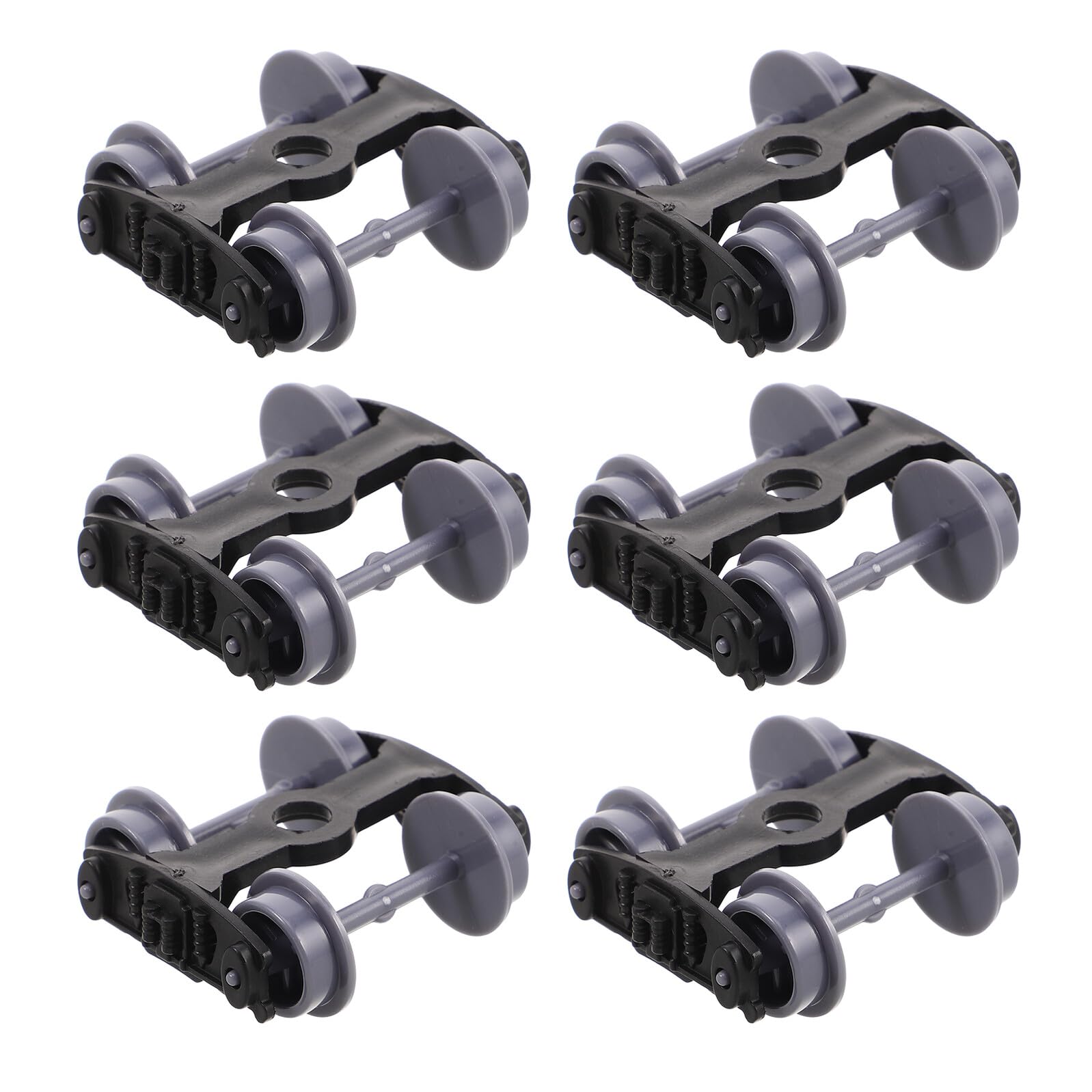MOLUCKFU 6pcs Train Wheels Building Kit for DIY Assembly Plastic Model Wheels with Smooth Surface Quick Installation Replacement Parts for Train Models