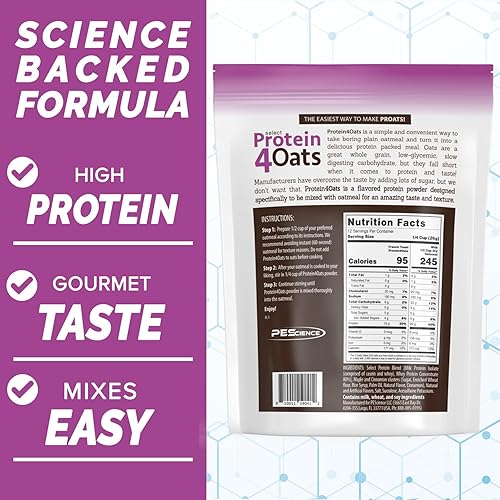 Miniatura 7 de PEScience Select Protein4Oats, tostadas francesas, 12 porciones, mezcla de suero de leche y caseína para avena y avena