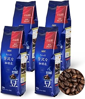 AGF 稍奢侈的咖啡店 普通咖啡 豆 摩卡混纺 250克×4袋 【咖啡豆 1千克(豆子原样) 】