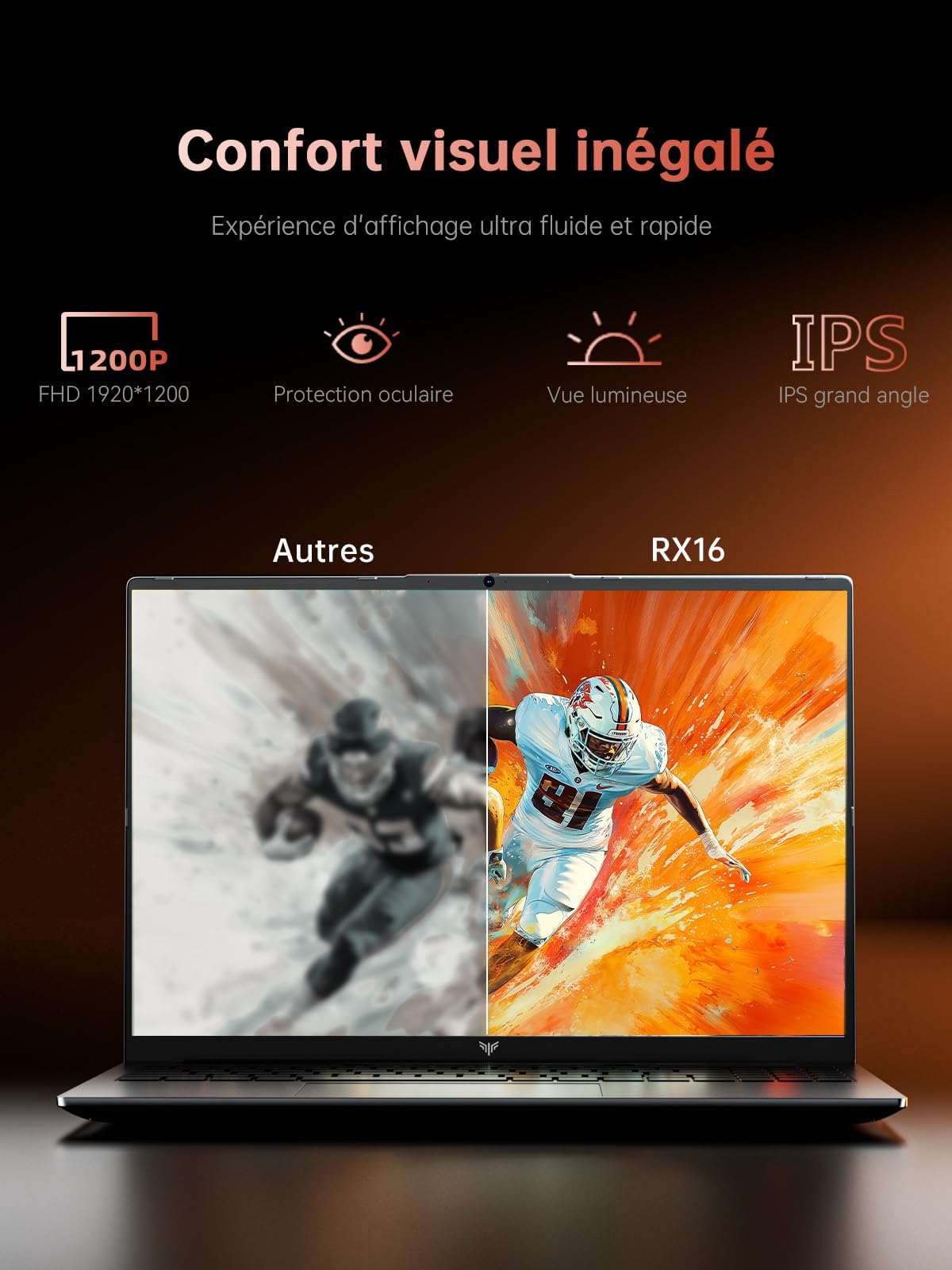 ACEMAGIC Ryzen 7 7735HS, do 4,8 GHz, 16 GB RAM DDR5 4800 MHz 512 GB SSD, 16-calowy wyświetlacz FHD, laptop gamingowy z podświetlaną klawiaturą, WiFi 6, metalowa obudowa