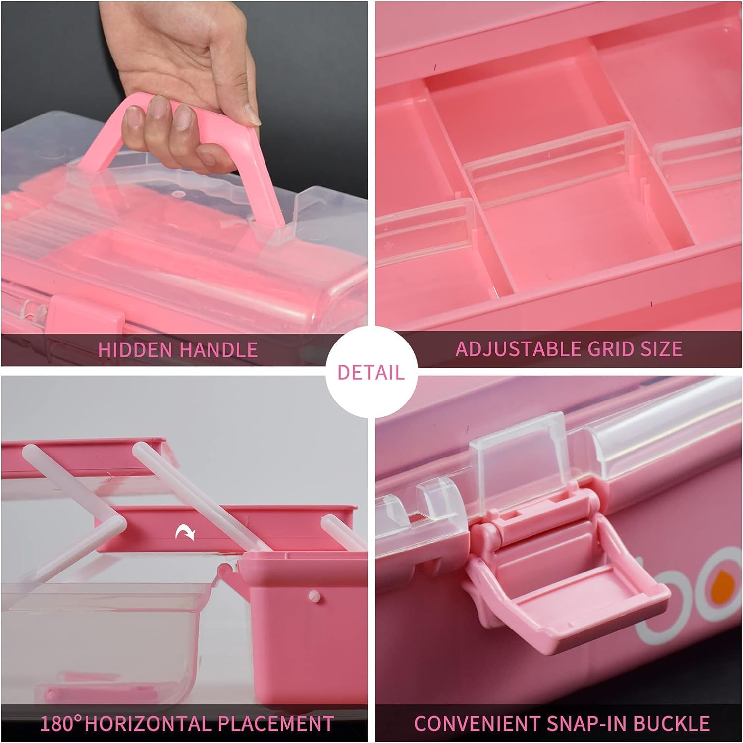 Caja de almacenamiento multifunción de tres capas de 30 cm, caja de herramientas plegable, para arte y artesanía, suministros de costura, caja de medicamentos, caja de primeros auxilios familiares con