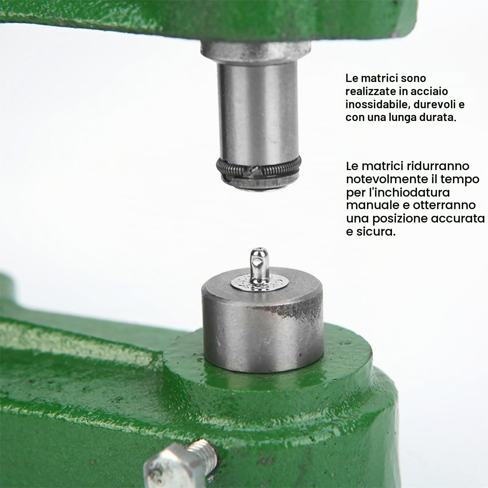 4 pezzi stampo a bottone a pressione, kit di ricambio in acciaio inox argento per parti di macchina di pressatura a mano per bottone a pressione 651/633/831