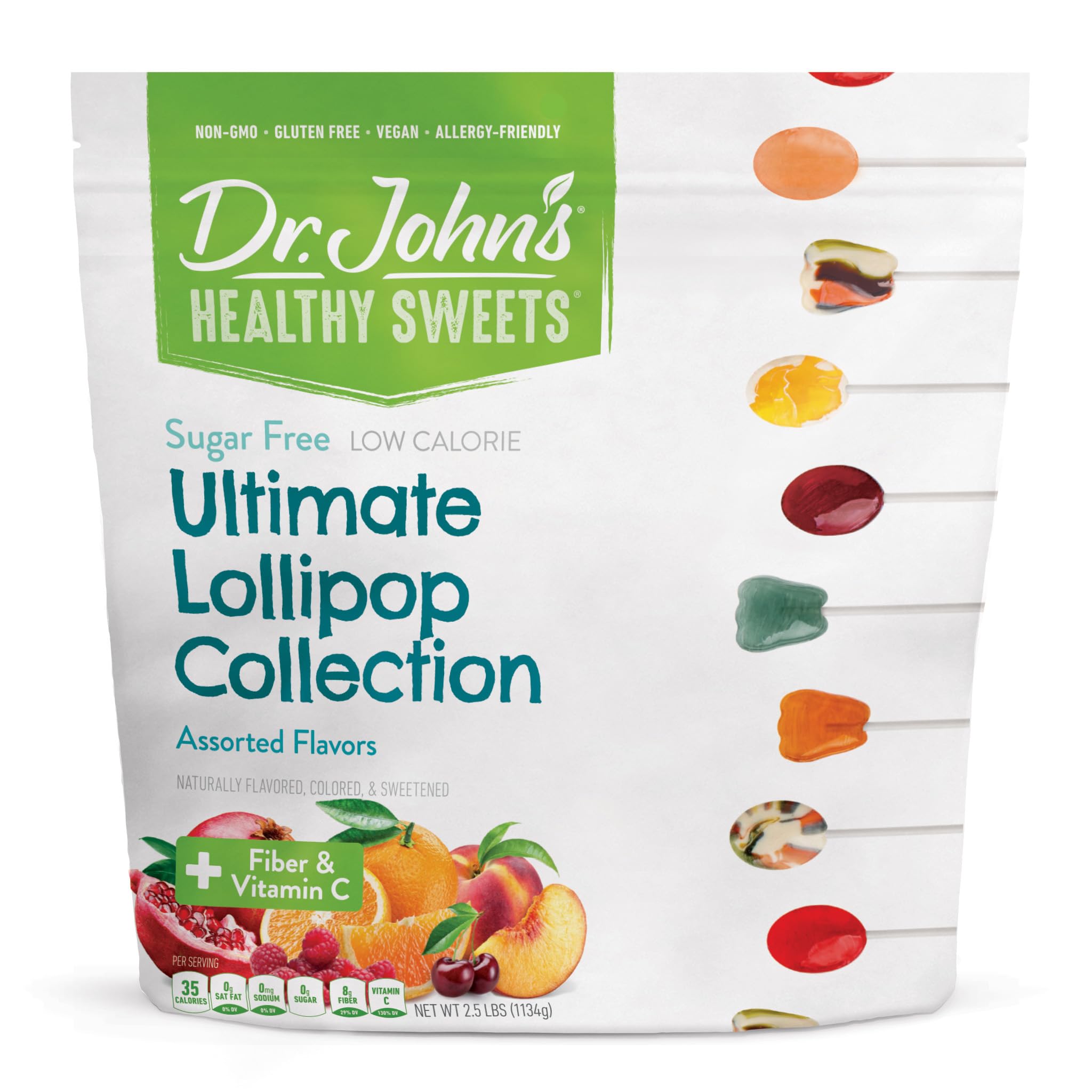 Dr. John's Healthy Sweets Sugar-Free Collection Ultimate Lollipops 2.5 Pound