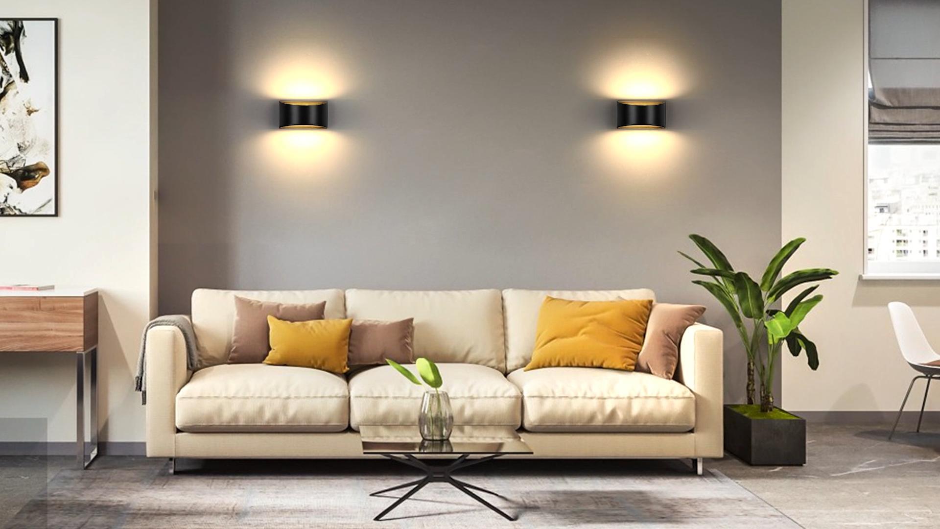 Image of Lightess LED Wall Sconce Light Indoor Dimmable Wall Lights Modern 12W Hallway Wall Lighting for Living Room Bedroom Stair, Warm White