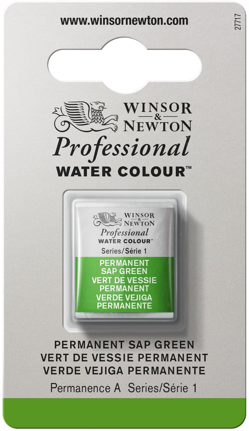 Winsor & Newton Half Pan Professional Water Colour, Permanent Sap Green