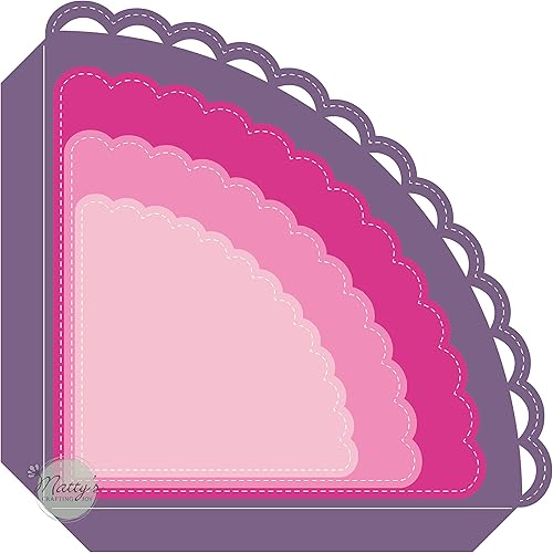 Miniatura 5 de Matty's Crafting Joy Juego de 4 troqueles de bolsillo esquinero cosido, troqueles festoneados, troqueles de corte de metal anidados grandes para