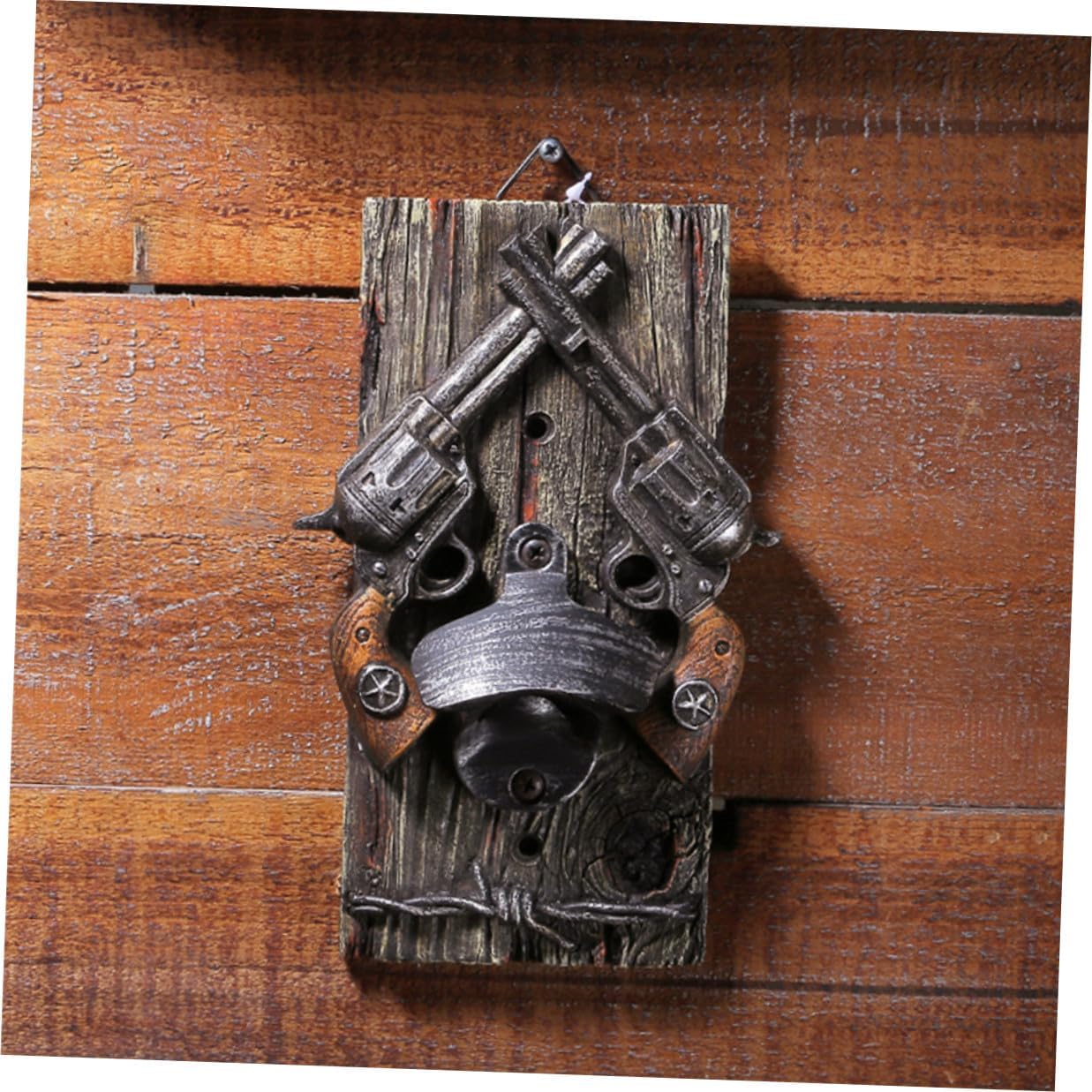 SECFOU Creative Beer Bottle Opener Hanging Wall Mount Resin Deer Antler Design Retro Bar Beer Opener for Home and Pub Use