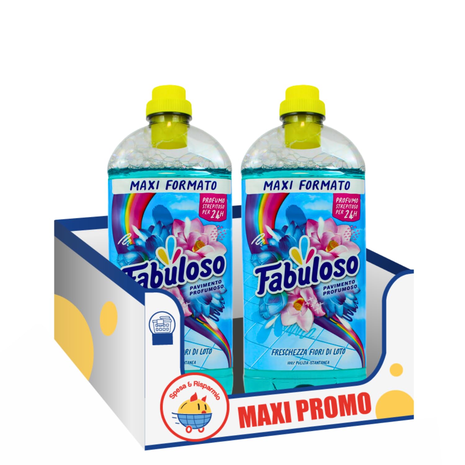 Detergente pavimenti profumato Fiori di Loto – Maxi Formato 1,25 L – Variazioni 4/8/12 Pezzi (8)