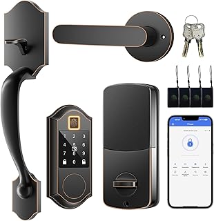 Fingerprint Smart Front Door Lock Set, K...